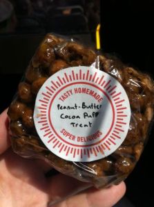 1 Vegan Lazy Smurf Peanut Butter Cocoa Puff Treat Vegan Cocoa Puff Treat